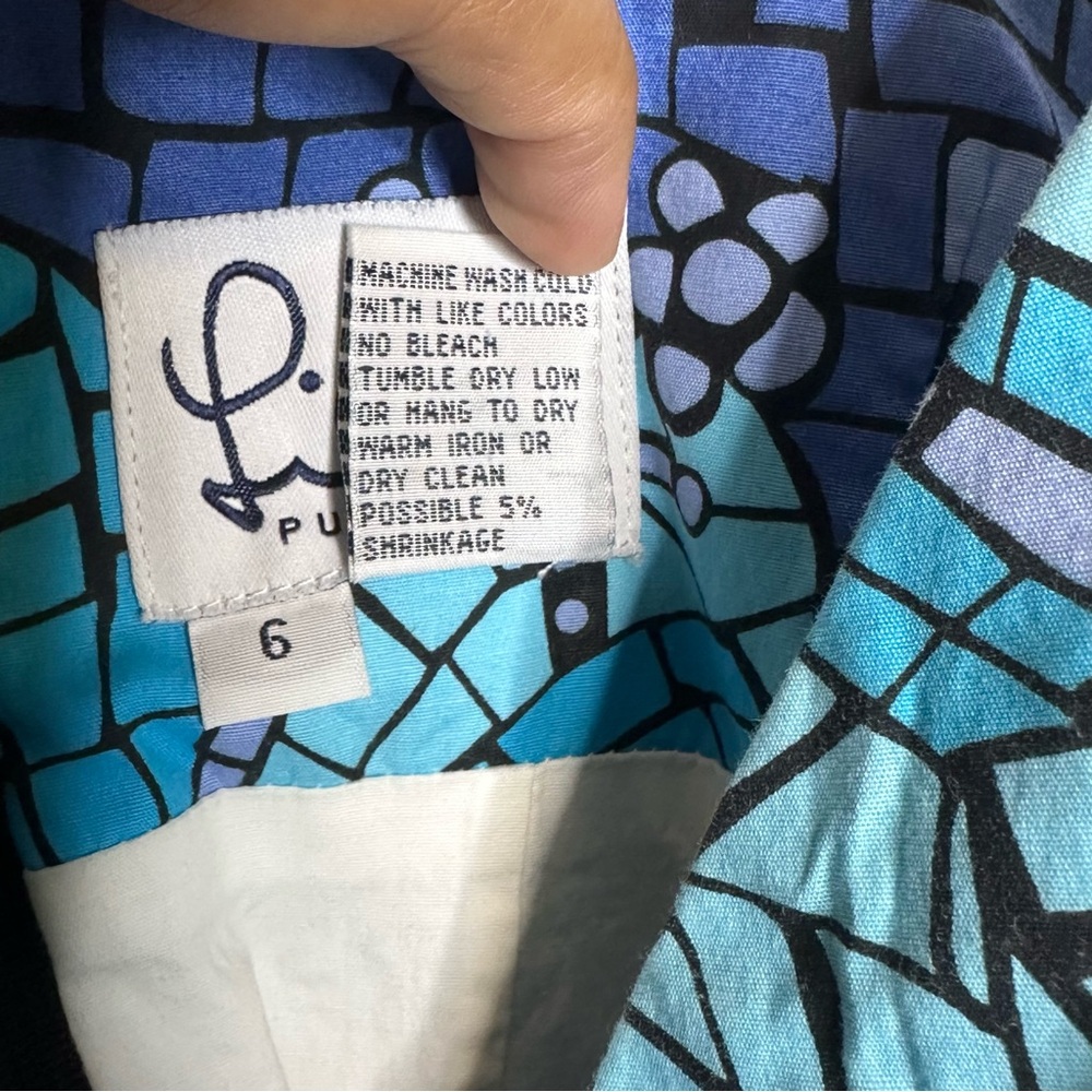 Floral Mosaic Blue Dress Size 6 - Picture 8 of 9